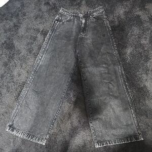 adidas Womens Charcoal Wide Leg Jeans